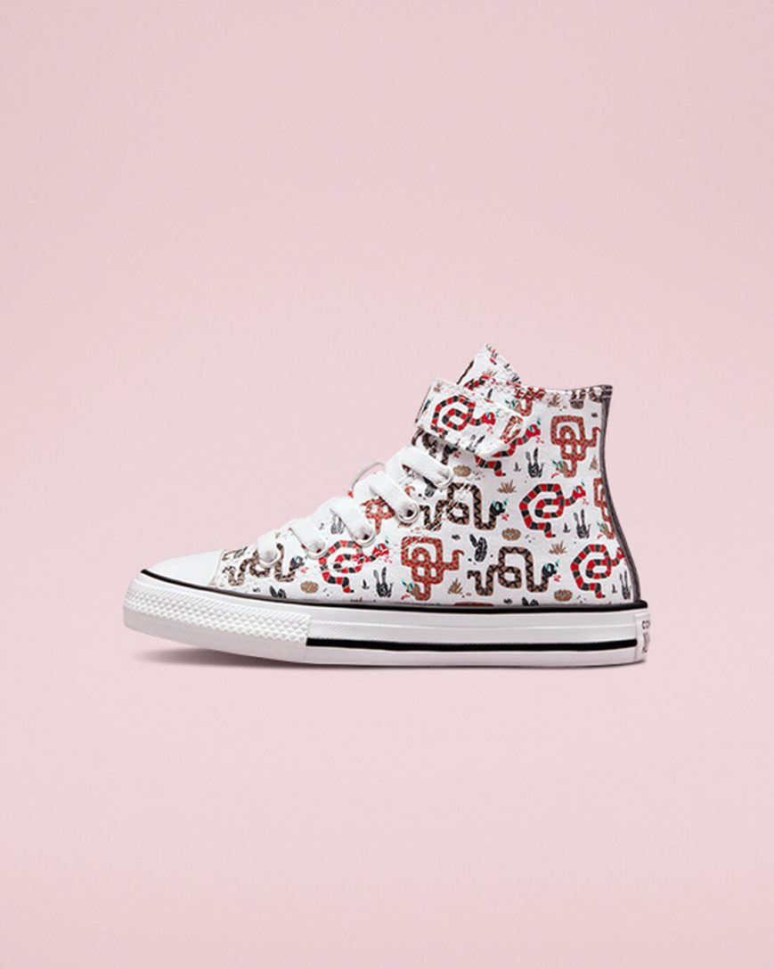 Tenisky Vysoke Converse Chuck Taylor All Star Easy-On Snake Dievcenske Biele Siva Červené | SK NOZCA1